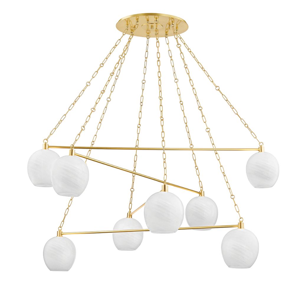 Hudson Valley 9155-AGB 8 Light Chandelier in Aged Brass