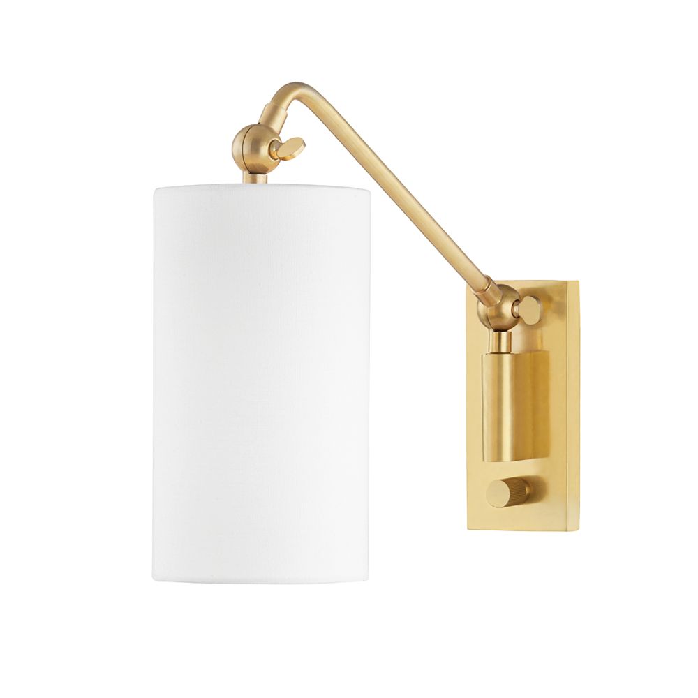 Hudson Valley 9301-AGB 1 Light Wall Sconce in Aged Brass