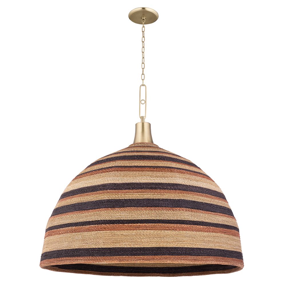 Hudson Valley 9340-AGB Lido Beach 1 Light Pendant in Aged Brass