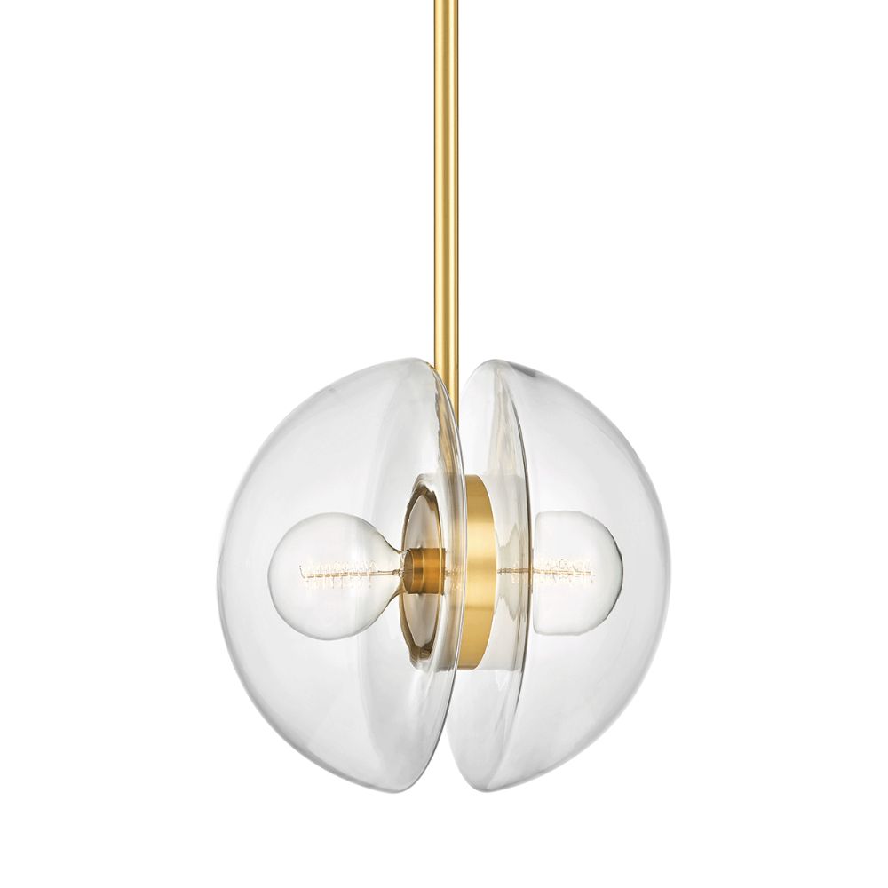 Hudson Valley 9417-AGB 2 Light Pendant in Aged Brass