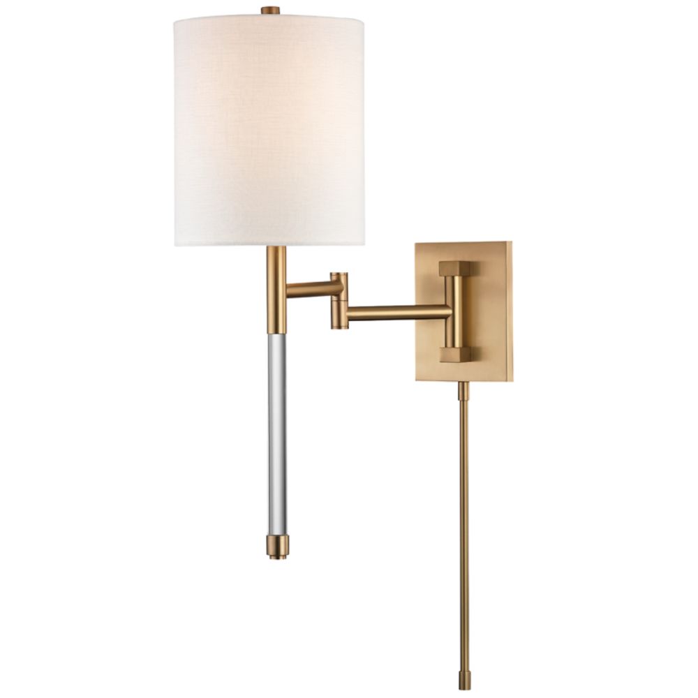 Hudson Valley 9421-AGB Englewood 1 Light Wall Sconce in Aged Brass