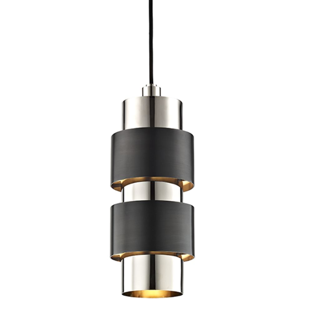 Hudson Valley 9422-PNOB Cyrus 2 Light Pendant in Polished Nickel/Old Bronze Combo