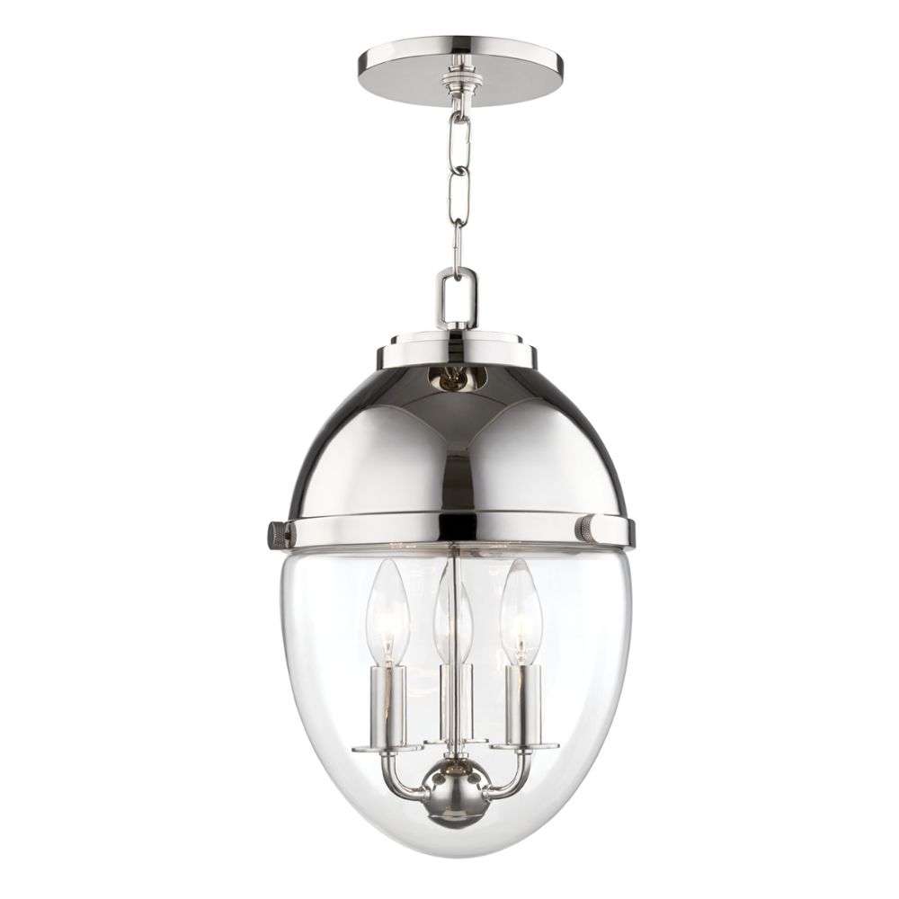 Hudson Valley 9511-PN Kennedy 3 Light Pendant in Polished Nickel