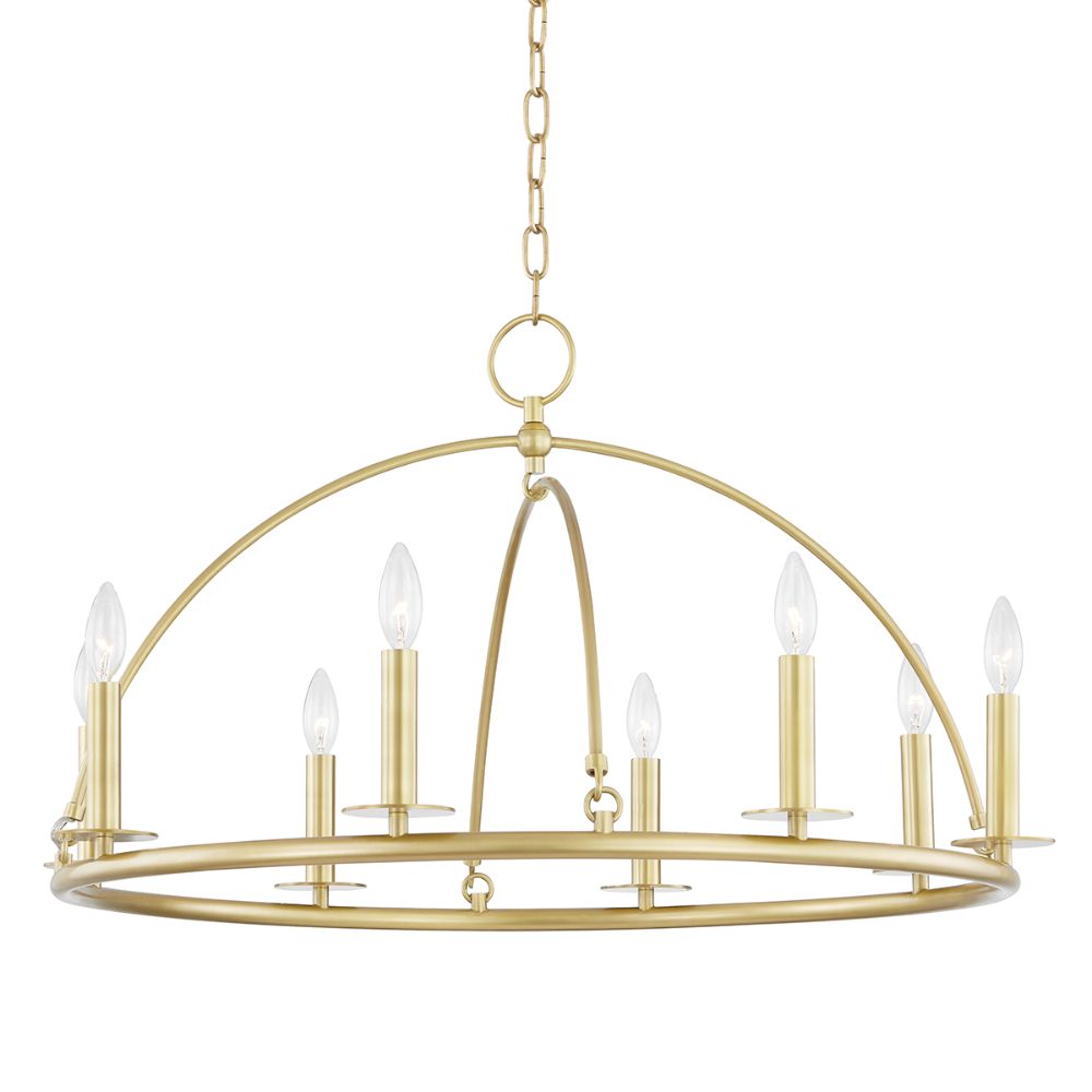 Hudson Valley 9532-AGB 8 Light Chandelier in Aged Brass