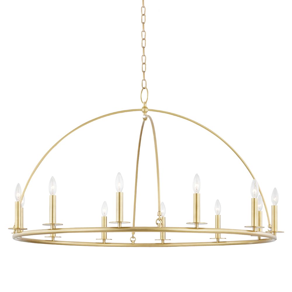 Hudson Valley 9547-AGB 12 Light Chandelier in Aged Brass