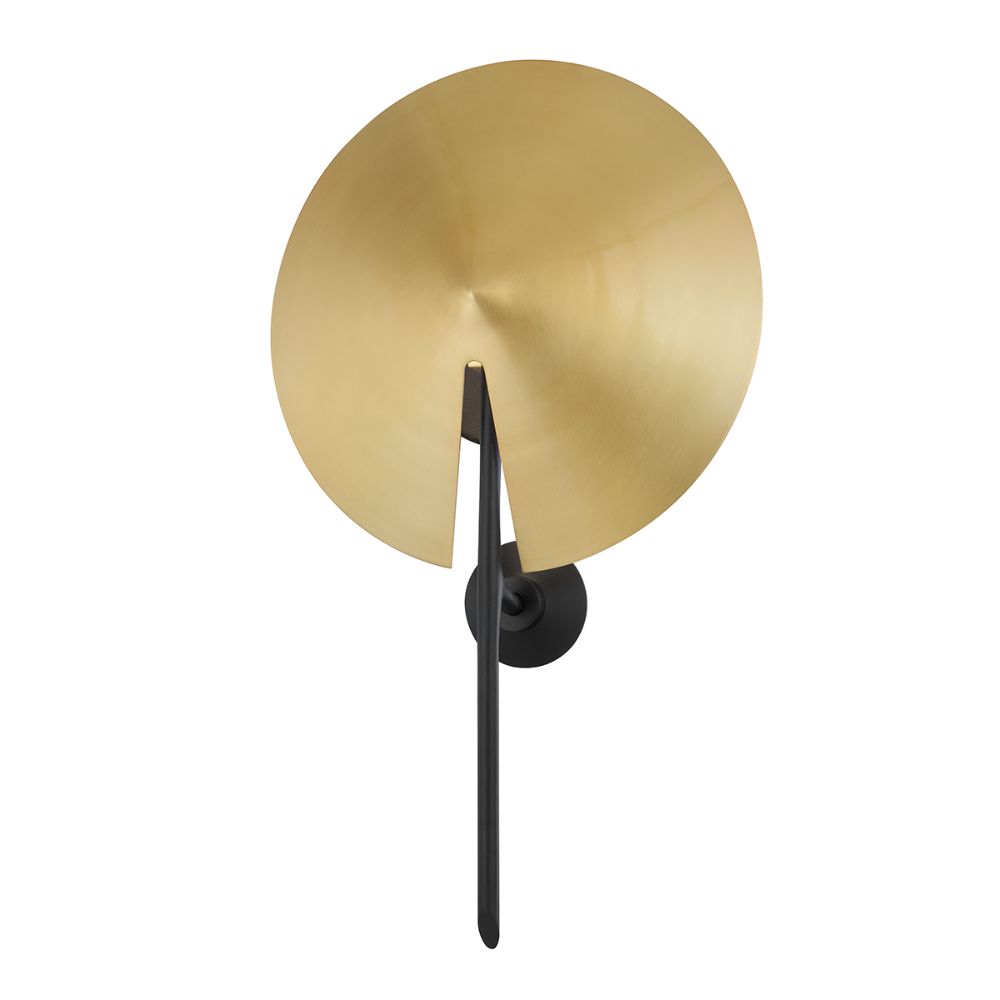 Hudson Valley 9701-AGB/BK Equilibrium 1 Light Wall Sconce in Aged Brass / Black