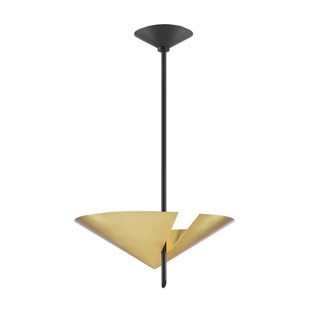 Hudson Valley 9711-AGB/BK Equilibrium 1 Light Pendant in Aged Brass / Black