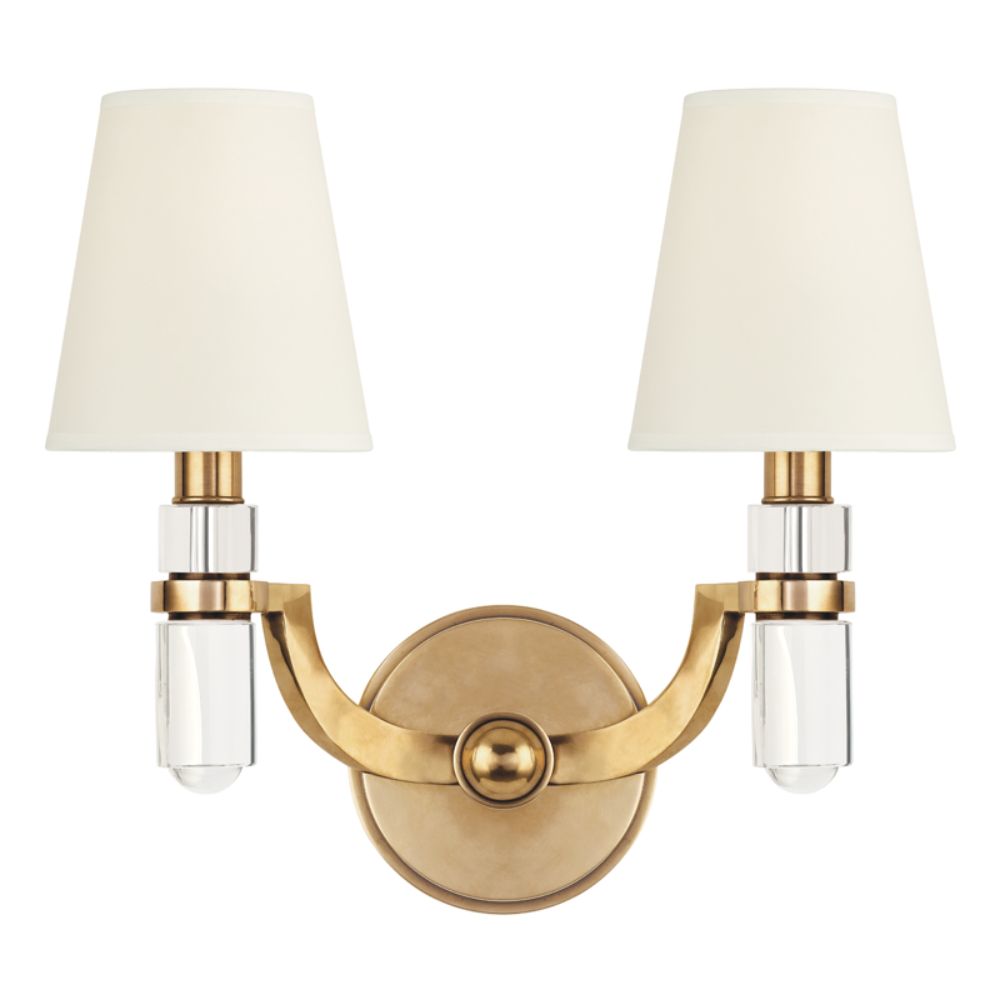Hudson Valley Lighting 982-AGB-WS Dayton 2 Light Wall Sconce in Aged Brass