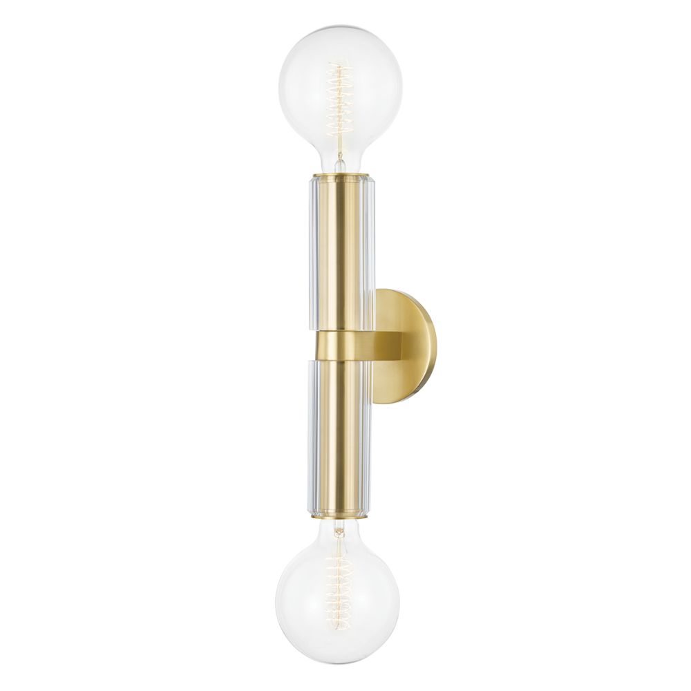 Hudson Valley Lighting 9842-AGB Gilbert 2 Light Wall Sconce in Aged Brass