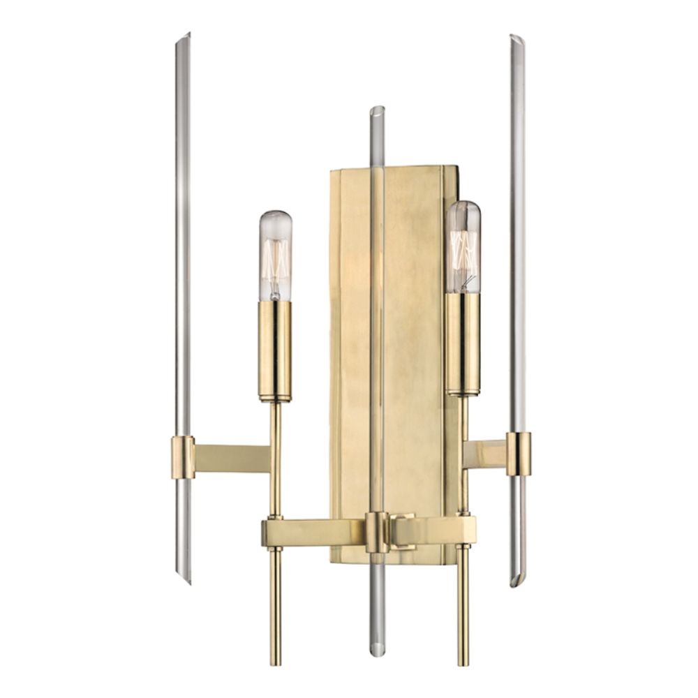 Hudson Valley Lighting 9902-AGB Bari 2 Light Wall Sconce in Aged Brass