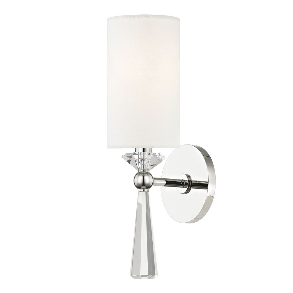 Hudson Valley 9951-PN Birch 1 Light Wall Sconce in Polished Nickel