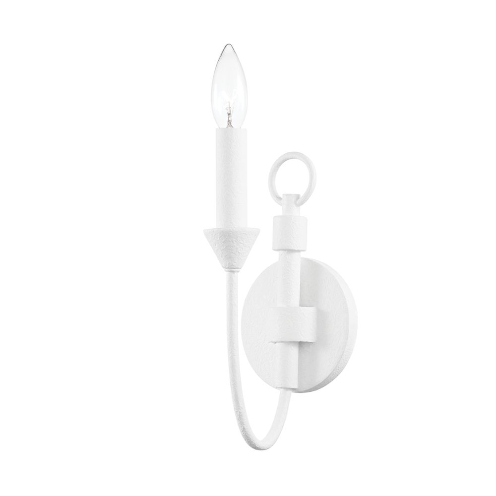 Troy Lighting B1001-GSW Cate 1 Light Wall Sconce in Gesso White