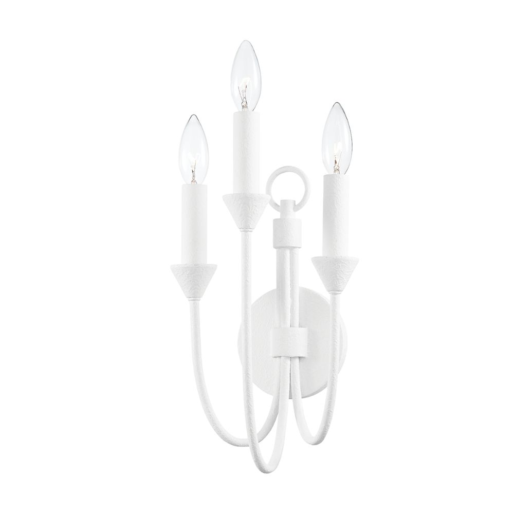 Troy Lighting B1003-GSW Cate 3 Light Wall Sconce in Gesso White