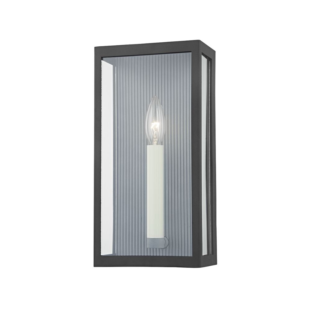 Troy Lighting B1031-TBK/WZN Vail 1 Light Exterior Wall Sconce in Texture Black / Weathered Zinc