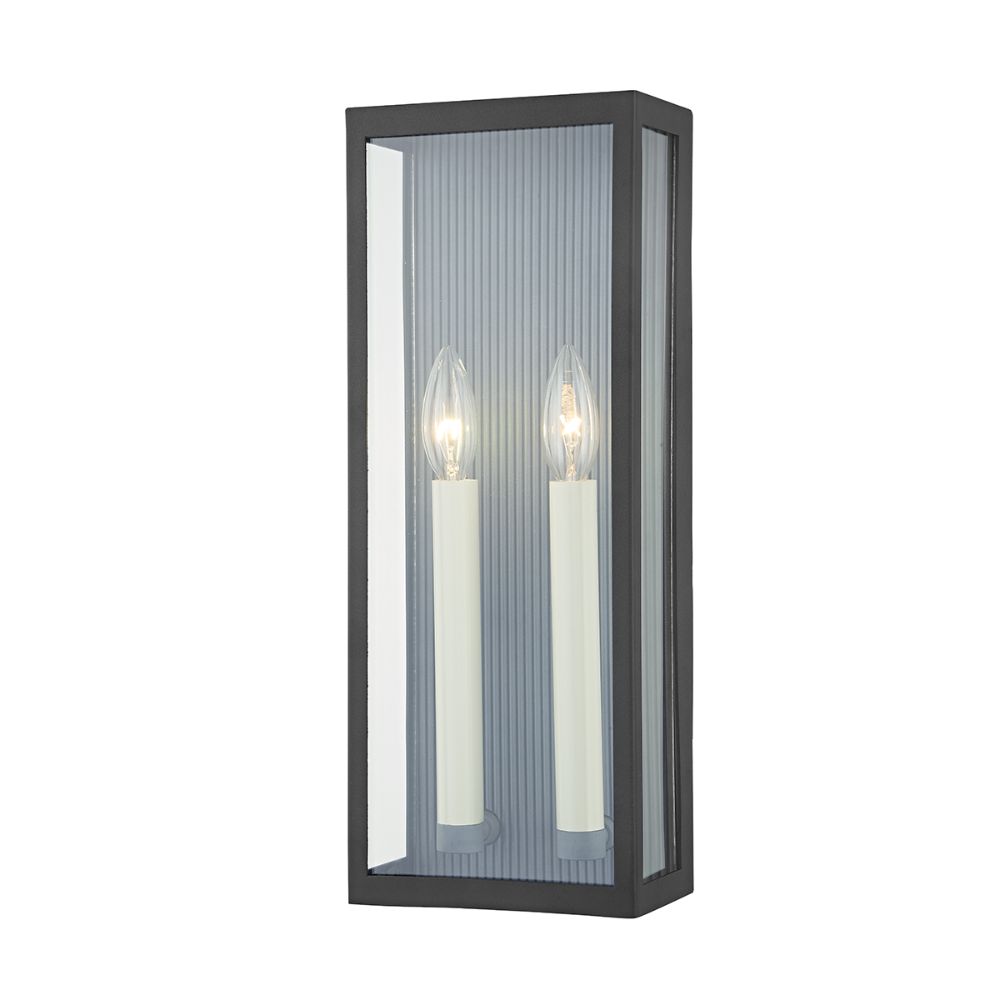 Troy Lighting B1032-TBK/WZN Vail 2 Light Exterior Wall Sconce in Texture Black / Weathered Zinc
