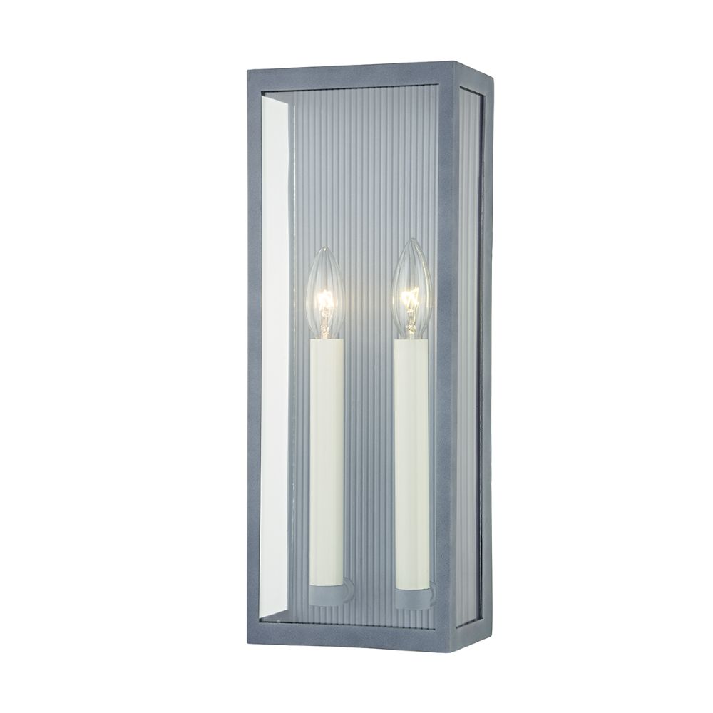 Troy Lighting B1032-WZN Vail 2 Light Exterior Wall Sconce in Weathered Zinc