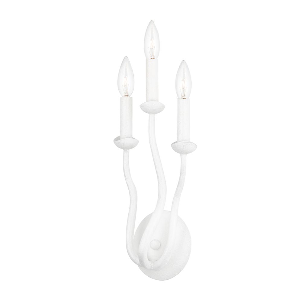Troy Lighting B1083-GSW Reign 3 Light Wall Sconce in Gesso White