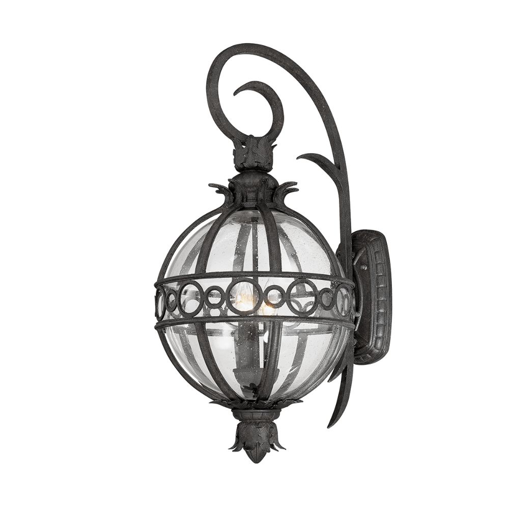 Troy B5003-FRN Campanile 3lt Exterior Wall Lantern Large in French Iron