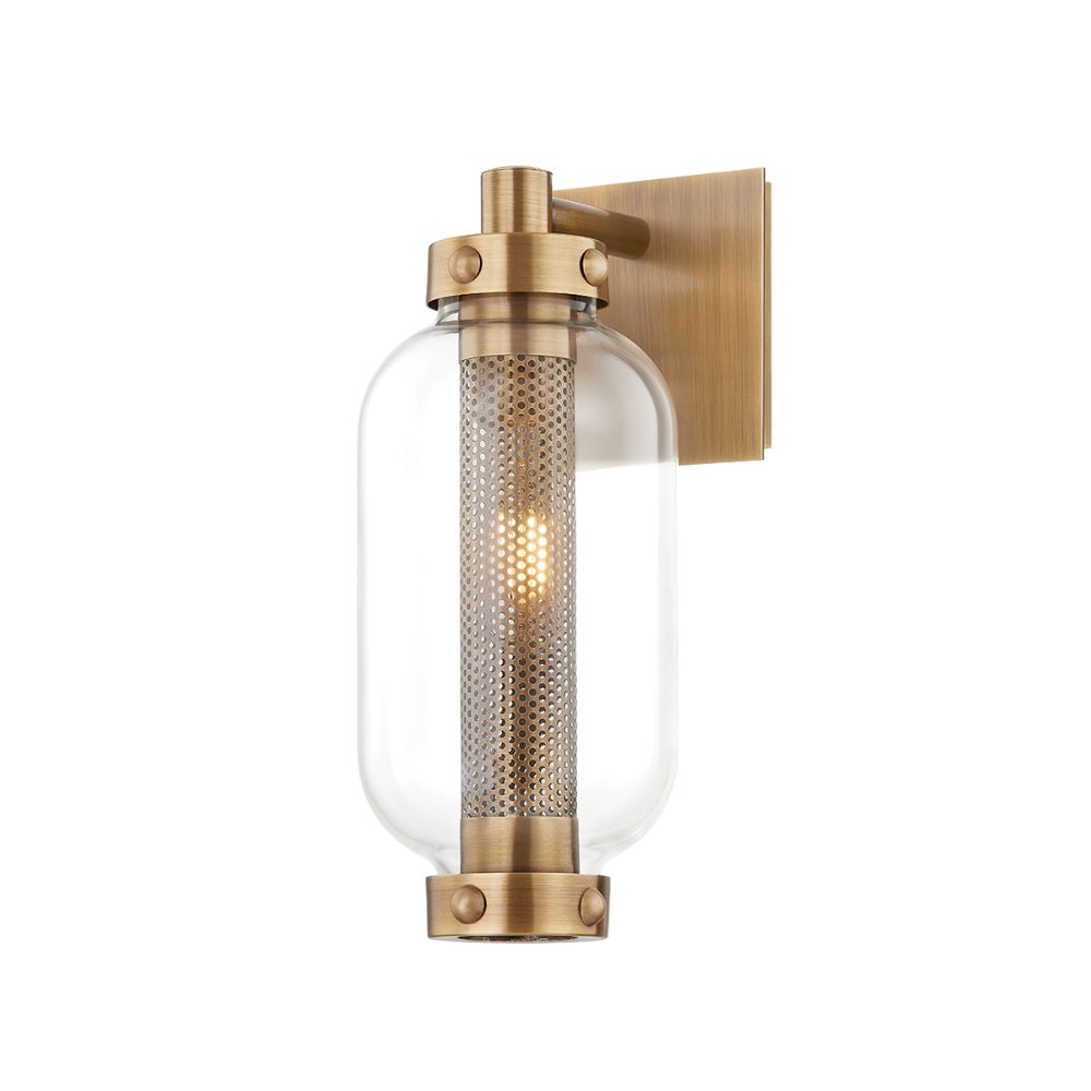 Troy Lighting B7034-PBR Atwater 1 Light Exterior Wall Sconce In Patina Brass