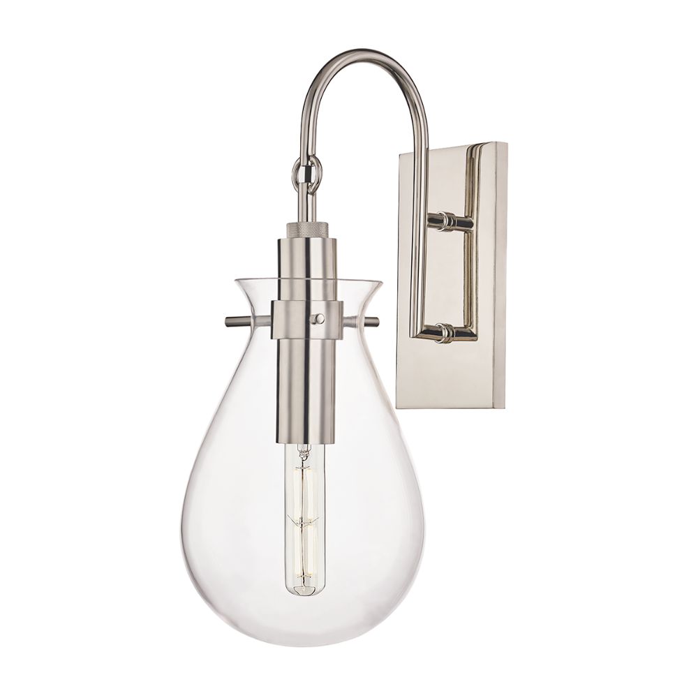 Hudson Valley BKO100-PN Ivy 1 Light Wall Sconce in Polished Nickel