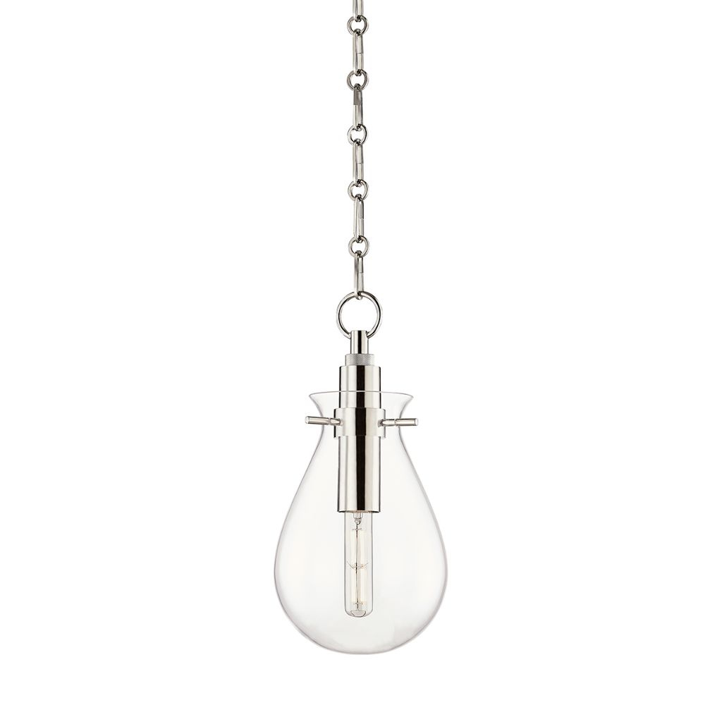 Hudson Valley BKO101-PN Ivy 1 Light Small Pendant in Polished Nickel