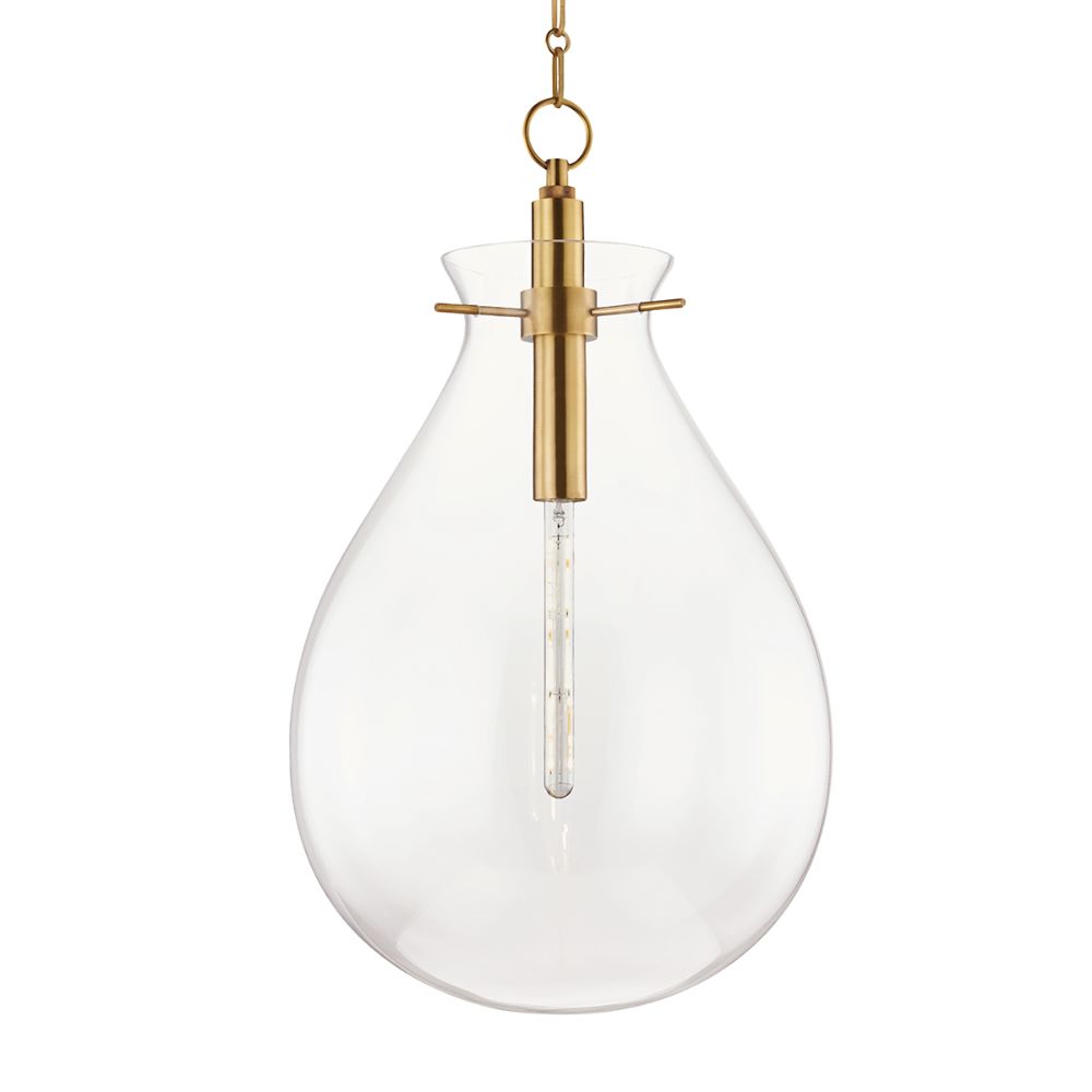 Hudson Valley BKO103-AGB Ivy 1 Light Large Pendant in Aged Brass