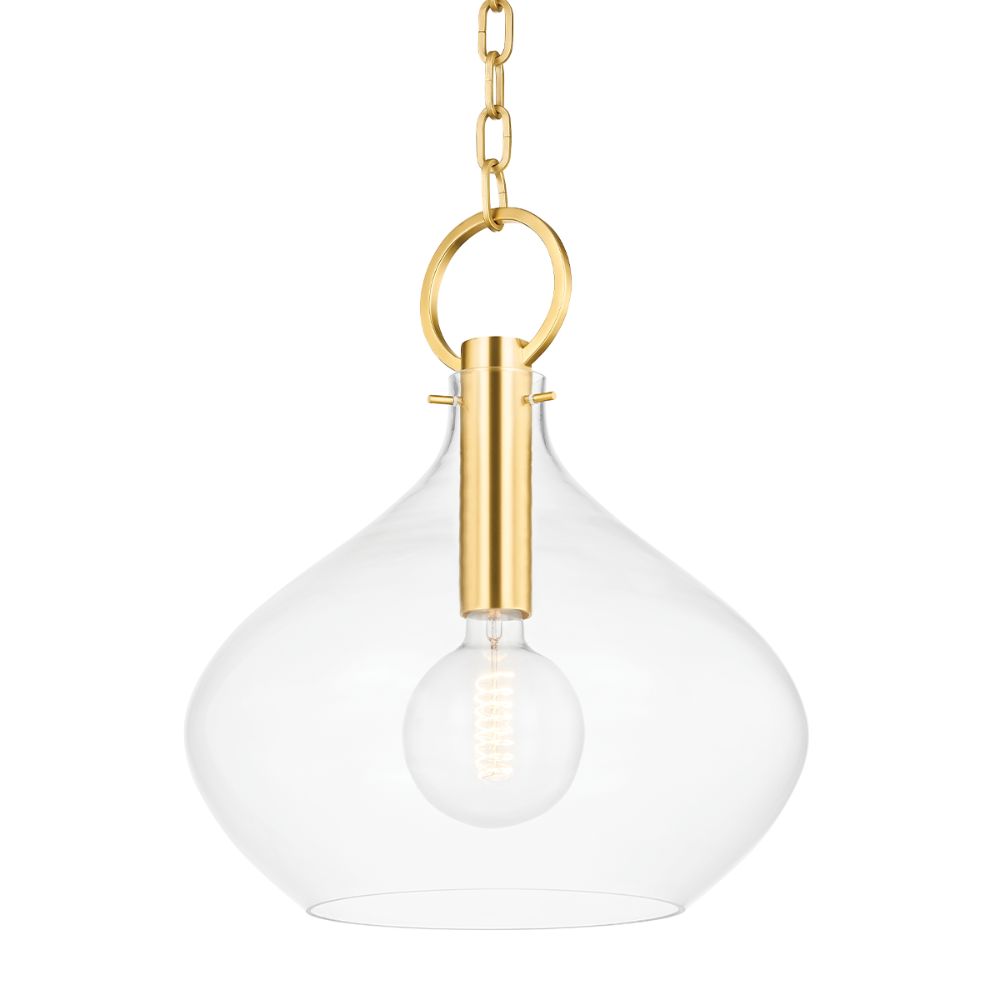 Hudson Valley BKO253-AGB 1 Light Large Pendant in Aged Brass