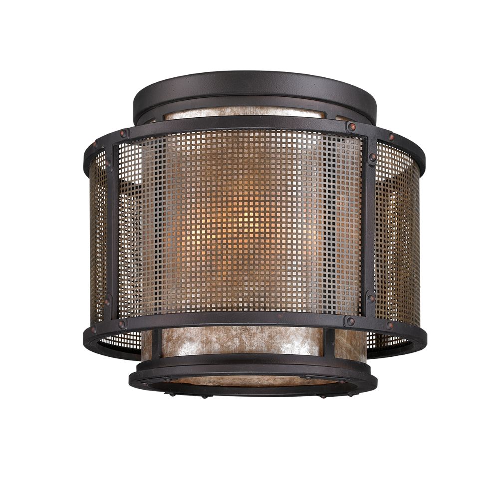 Troy Lighting C3100 Copper Mountain 4 Light Ceiling Flush in Graphite And Silver