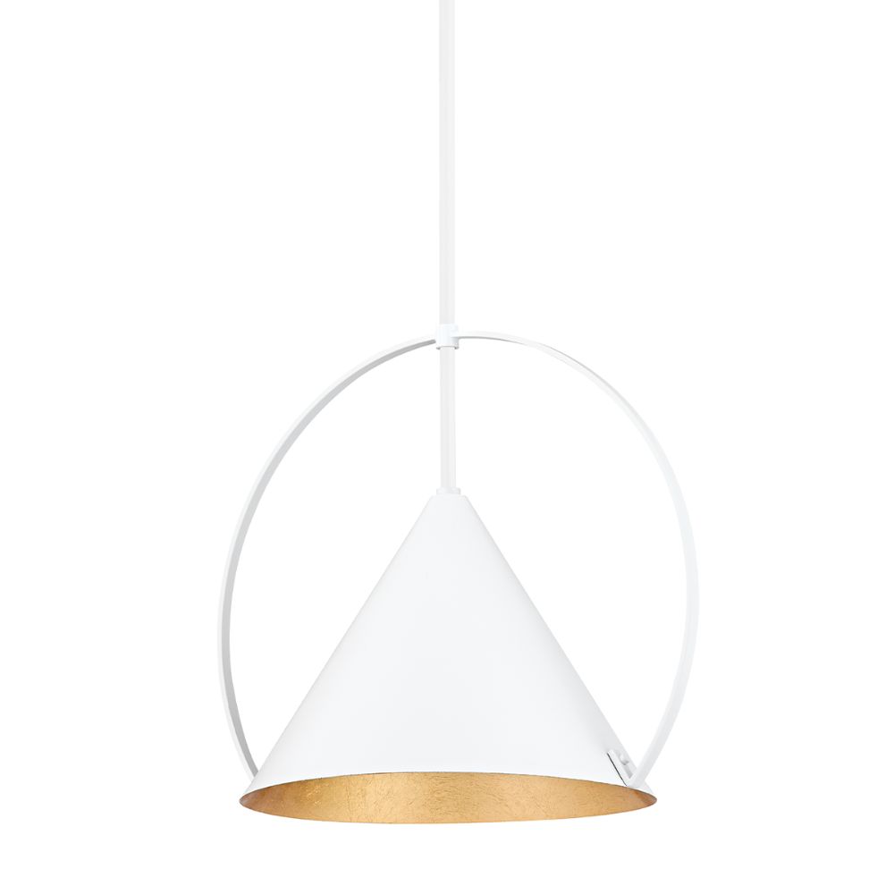 Troy Lighting F1818-GL/SWH Mari 1 Light Small Pendant in Gold Leaf / Soft White