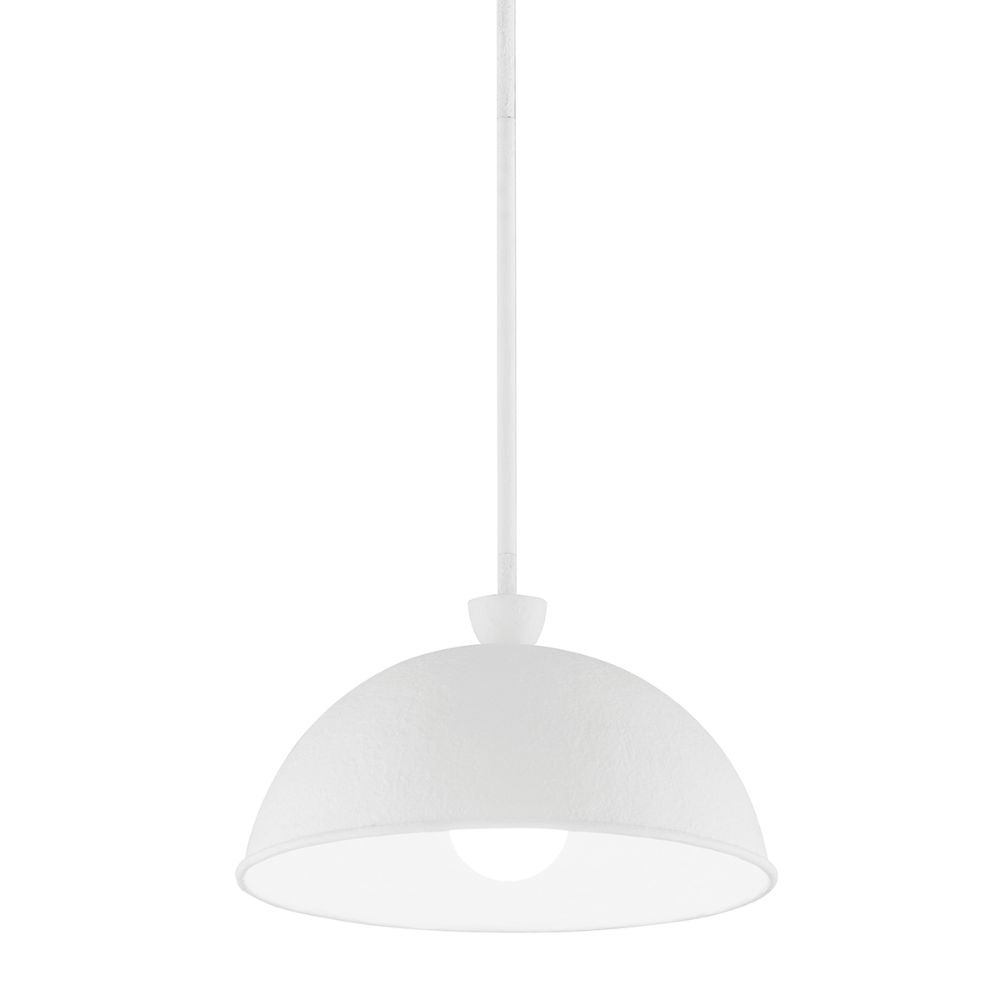 Troy F3114-GSW 1 Light Small Pendant in Gesso White