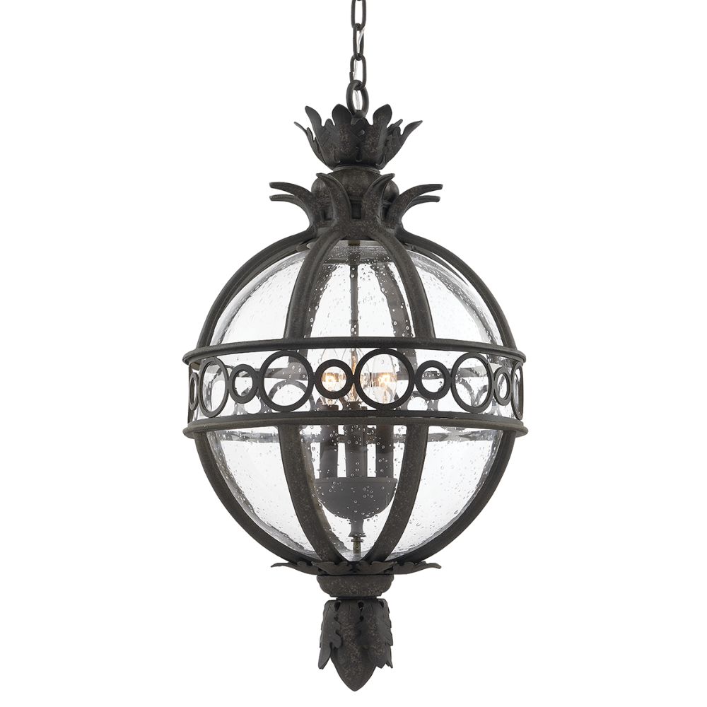 Troy F5009-FRN Campanile 4lt Exterior Hanging Lantern Extra Large in French Iron
