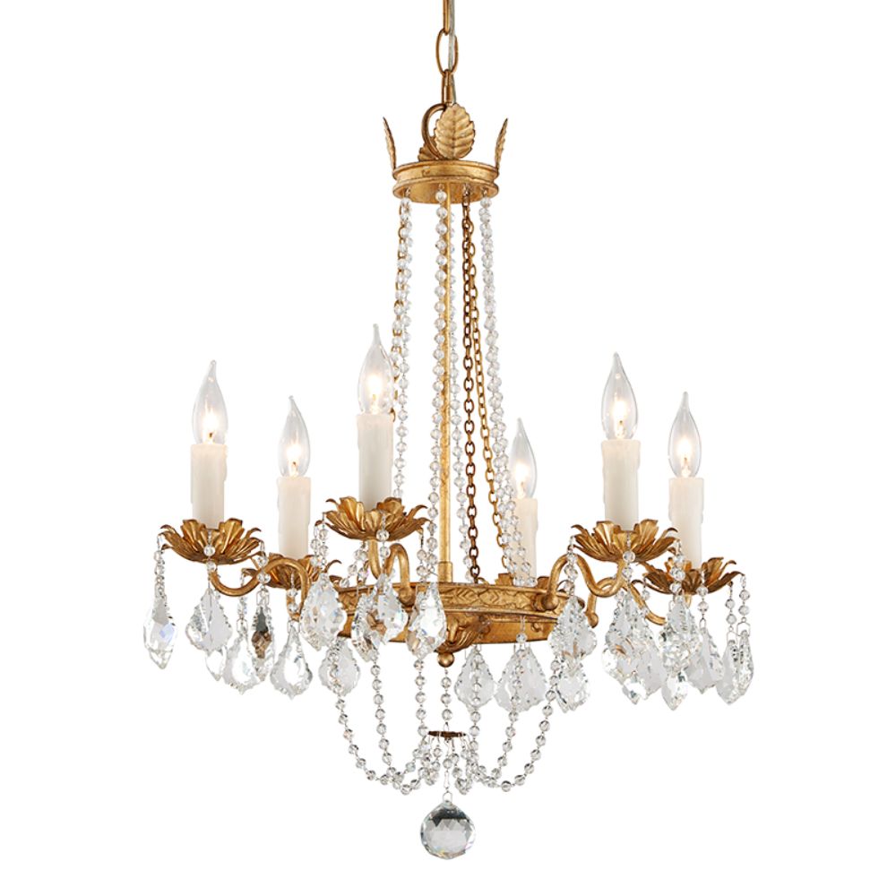 Troy Lighting F5365 VIOLA 5 Light CHANDELIER SMALL in DISTRESSED GOLD LEAF