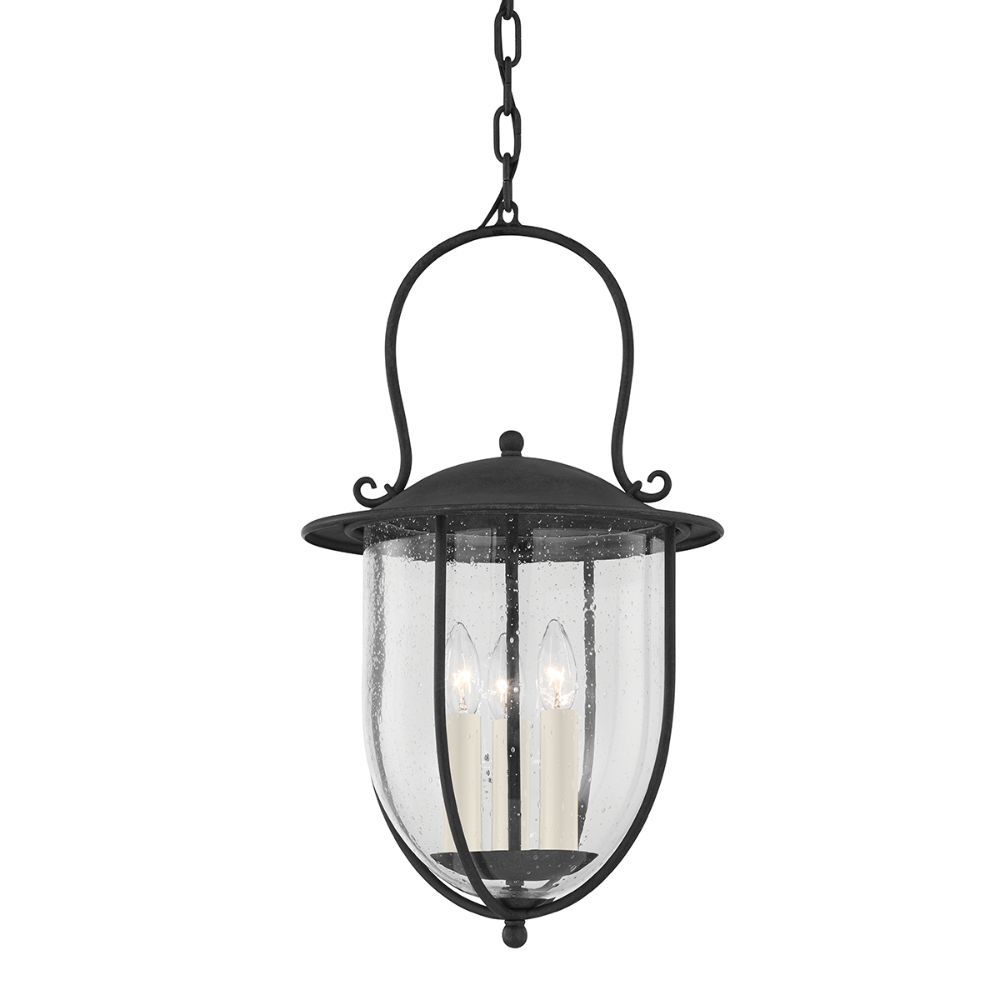 Troy Lighting F5725-FRN Monterey County 3 Light Small Exterior Pendant in French Iron