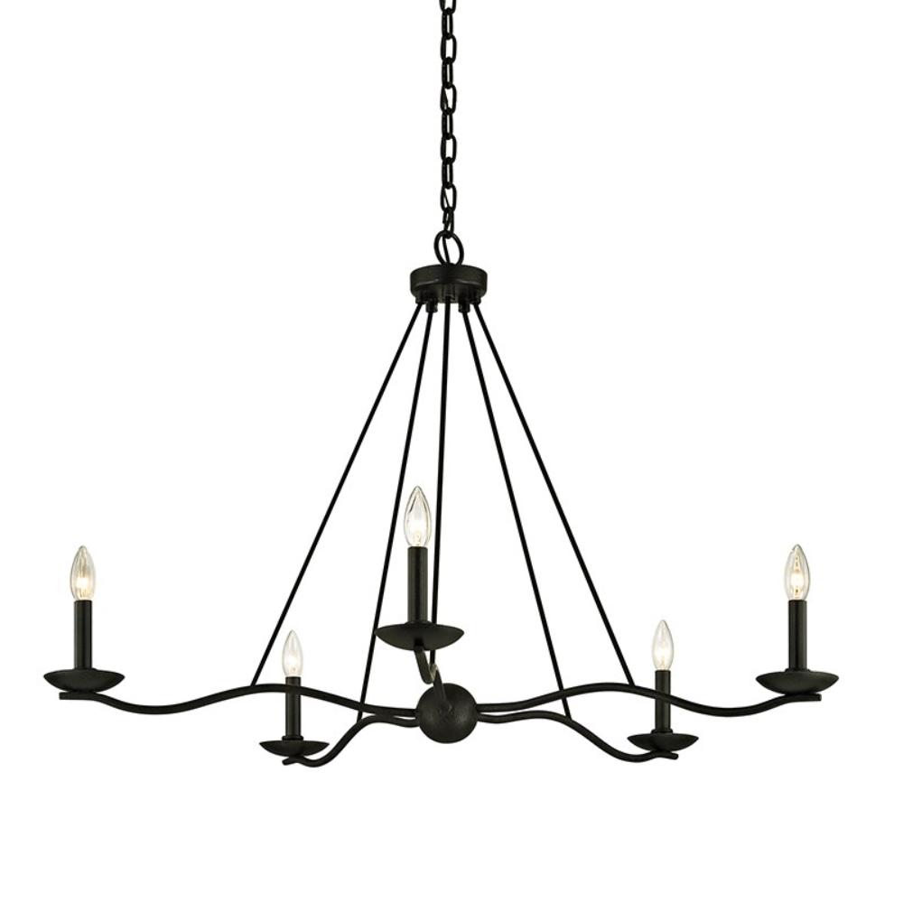 Troy Lighting F6305-FOR Sawyer Chandelier in Forged Iron