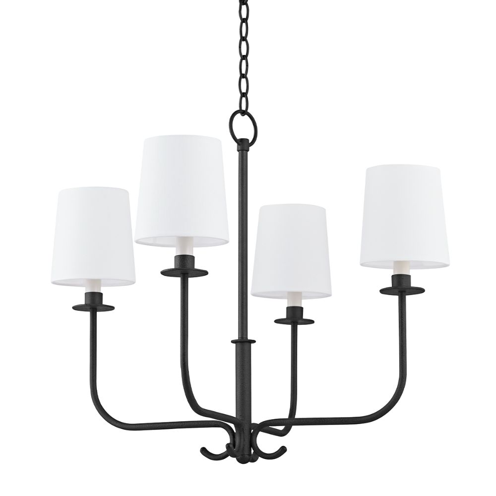Troy Lighting F7726-FOR Bodhi 4 Light Chandelier in Forged Iron