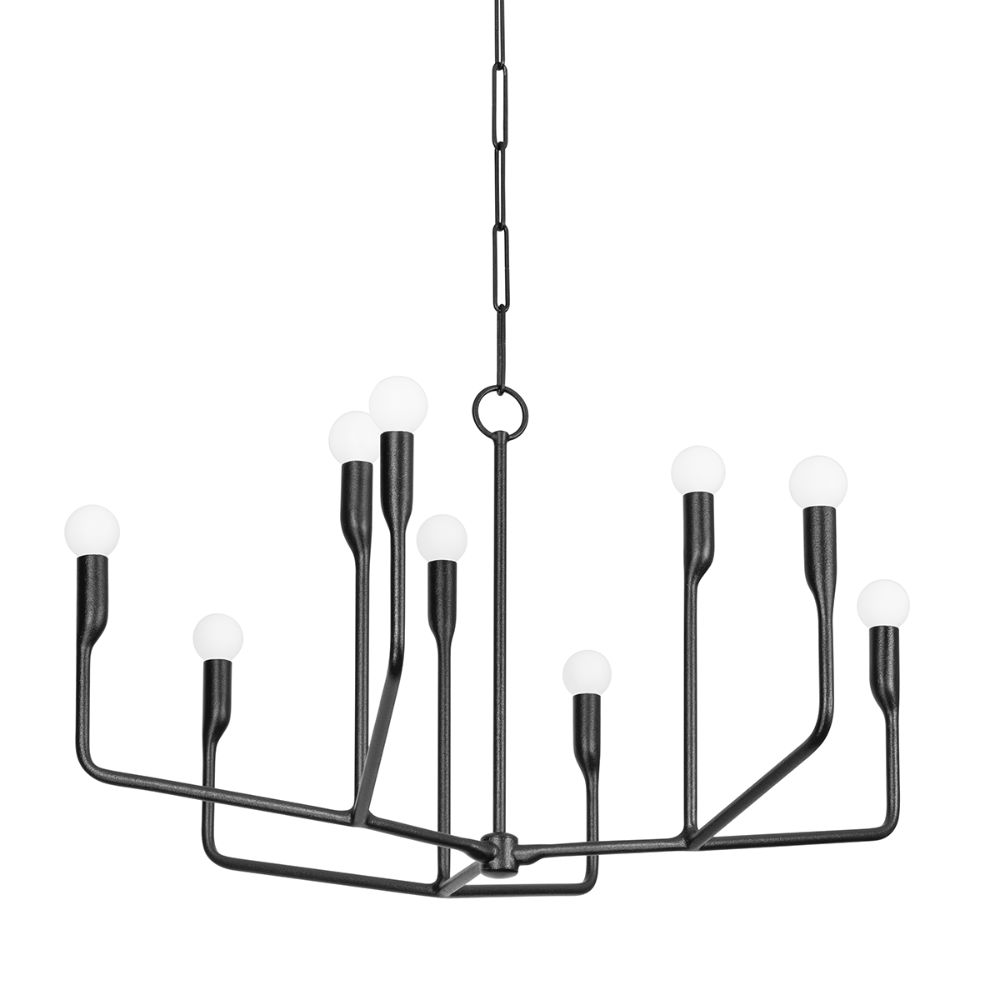 Troy Lighting F9232-FOR Norman 9 Light Chandelier In Forged Iron
