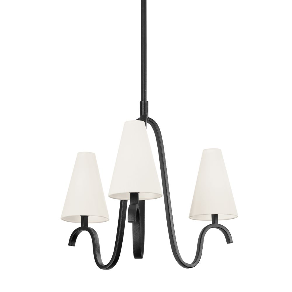 Troy Lighting F9326-FOR Melor 3 Light Chandelier In Forged Iron