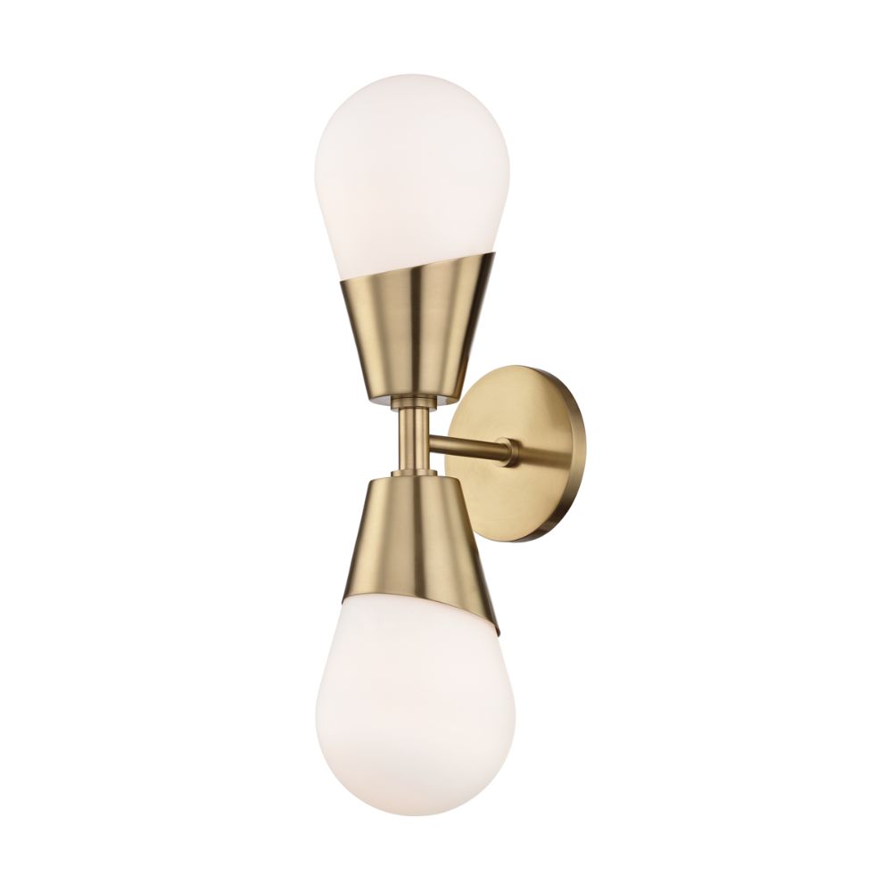 Mitzi by Hudson Valley Lighting H101102-AGB CORA 2 Light Wall Sconce