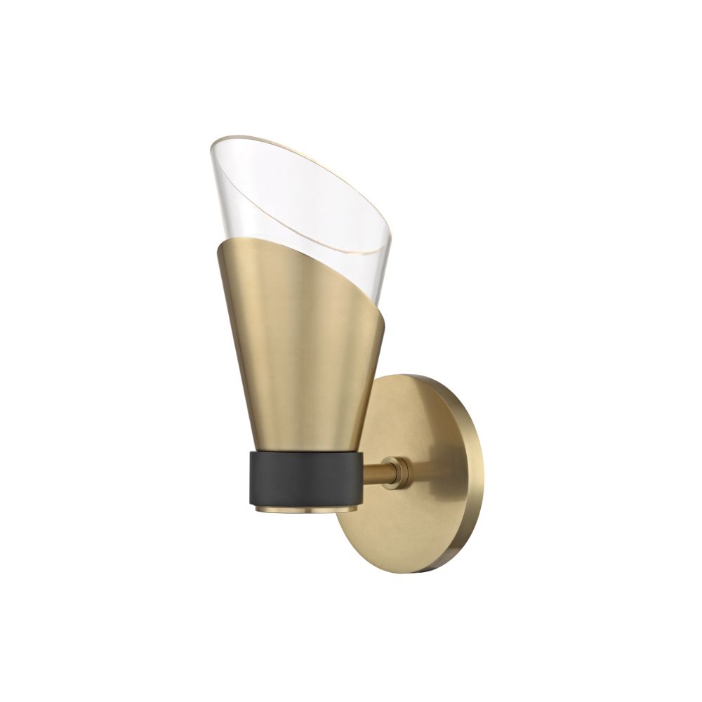Mitzi by Hudson Valley Lighting H130101-AGB/BK ANGIE 1 Light Wall Sconce