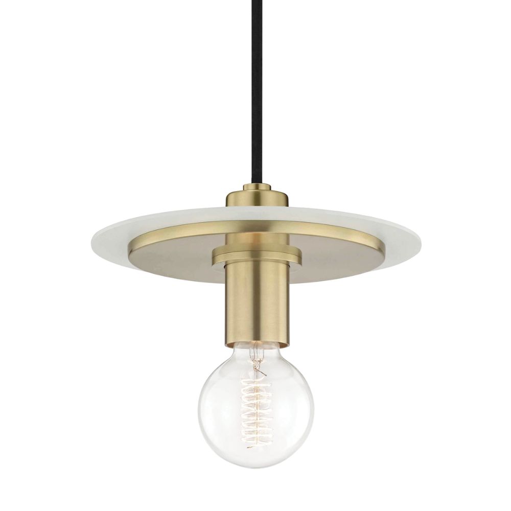 Mitzi by Hudson Valley Lighting H137701S-AGB/WH MILO 1 Light Small Pendant