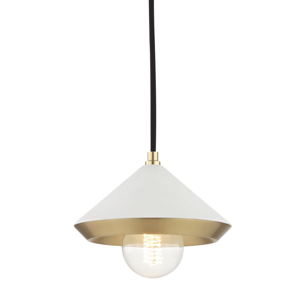 Mitzi by Hudson Valley Lighting H139701S-AGB/WH MARNIE 1 Light Small Pendant