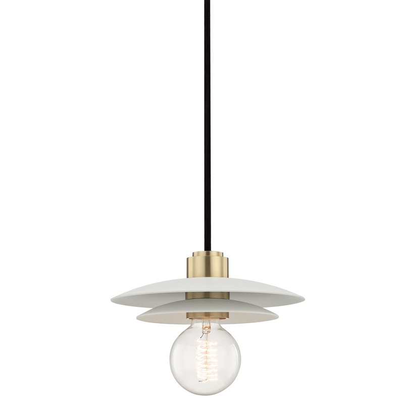 Mitzi by Hudson Valley Lighting H175701S-AGB/WH MILLA 1 Light Small Pendant