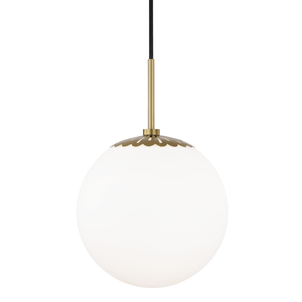 Mitzi by Hudson Valley H193701L-AGB Paige 1 Light Large Pendant in Aged Brass