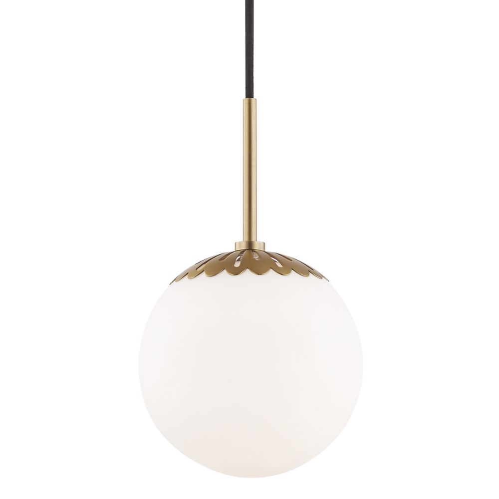 Mitzi by Hudson Valley H193701S-AGB Paige 1 Light Small Pendant in Aged Brass