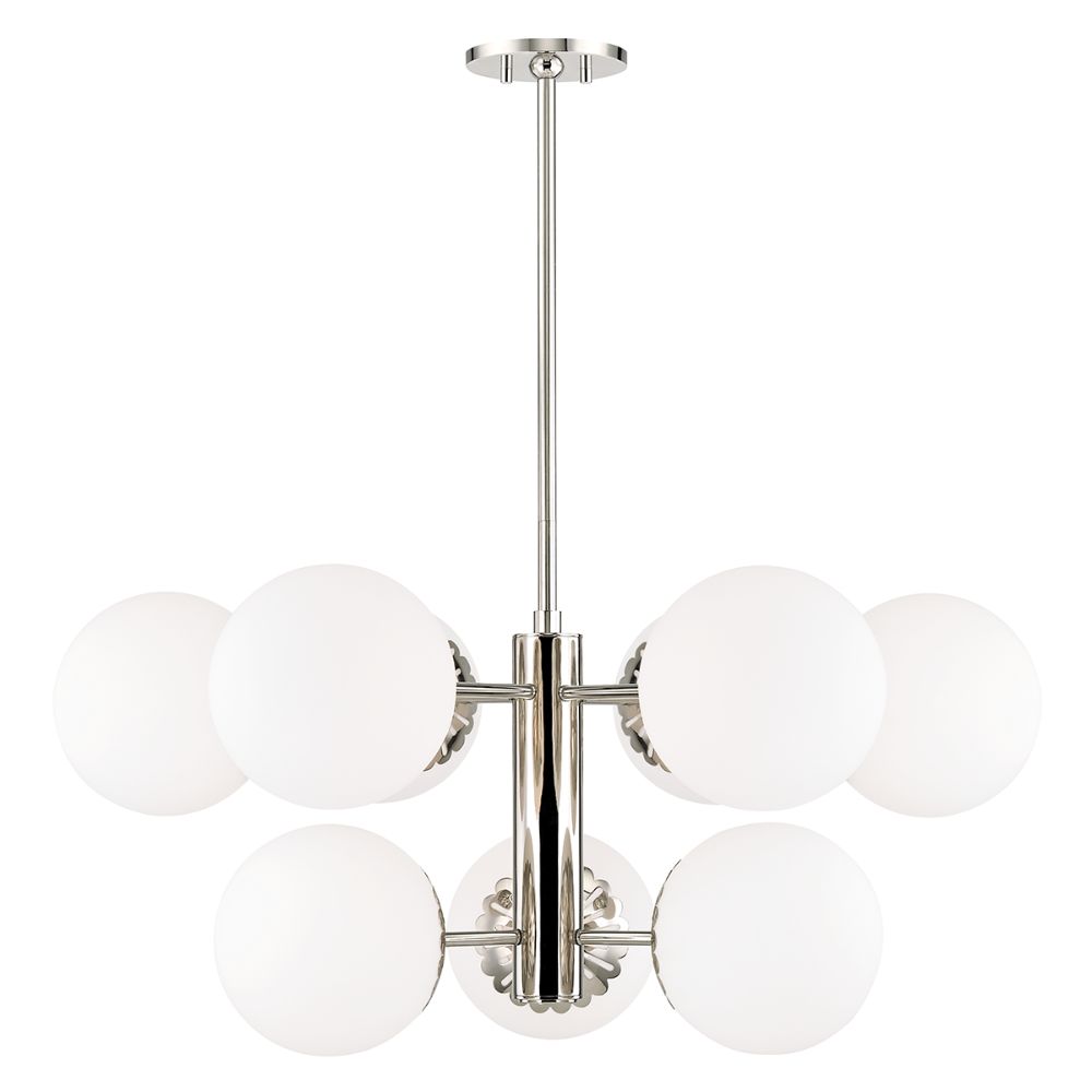 Mitzi by Hudson Valley H193809-PN Paige 9 Light Chandelier in Polished Nickel