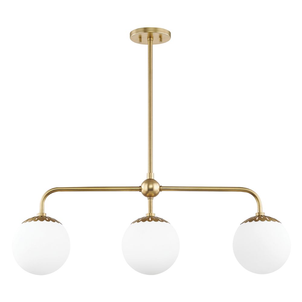 Mitzi by Hudson Valley H193903-AGB Paige 3 Light Island Light in Aged Brass