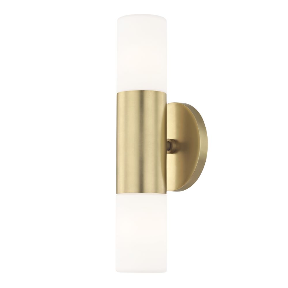 Mitzi by Hudson Valley H196102-AGB Lola 2 Light Wall Sconce in Aged Brass
