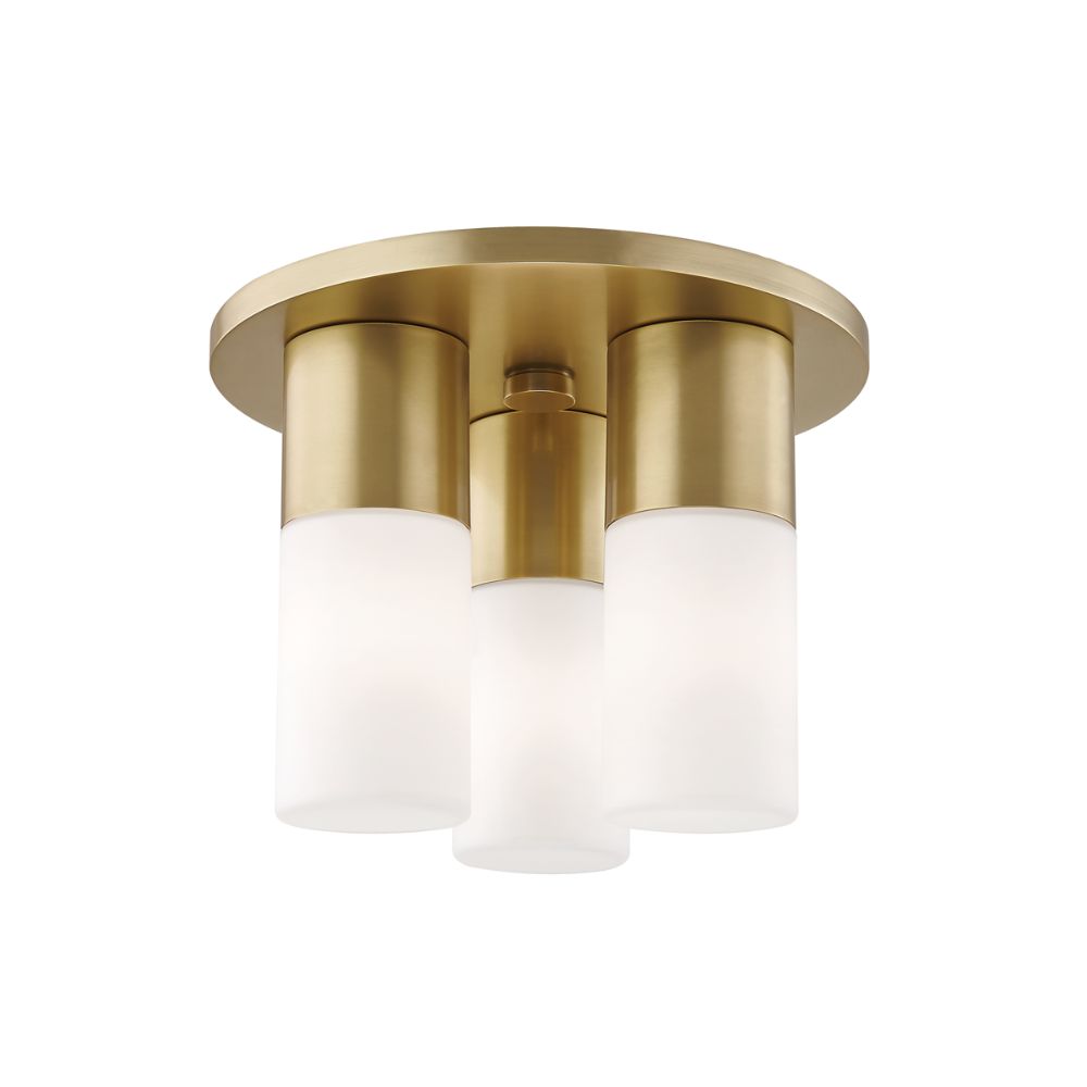 Mitzi by Hudson Valley H196503-AGB Lola 3 Light Flush Mount in Aged Brass