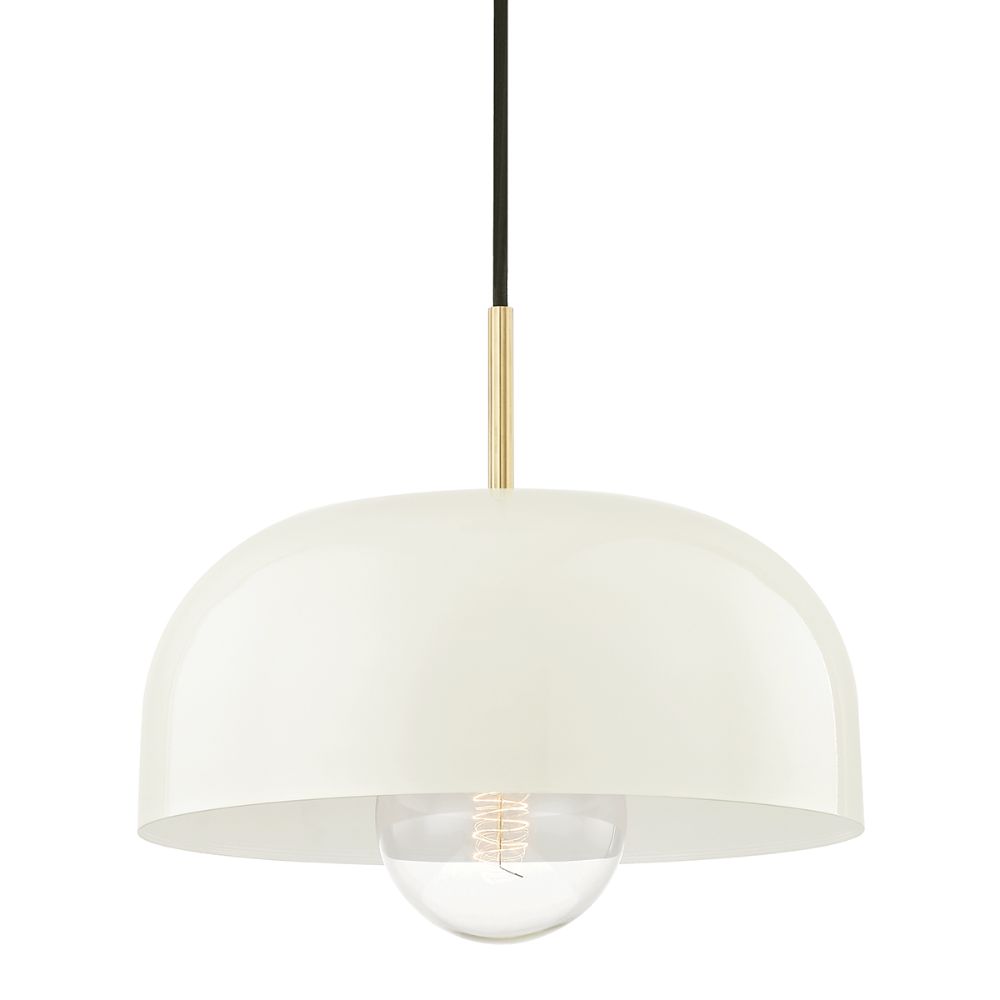 Mitzi by Hudson Valley H199701L-AGB/CR Avery 1 Light Large Pendant in Aged Brass/Cream