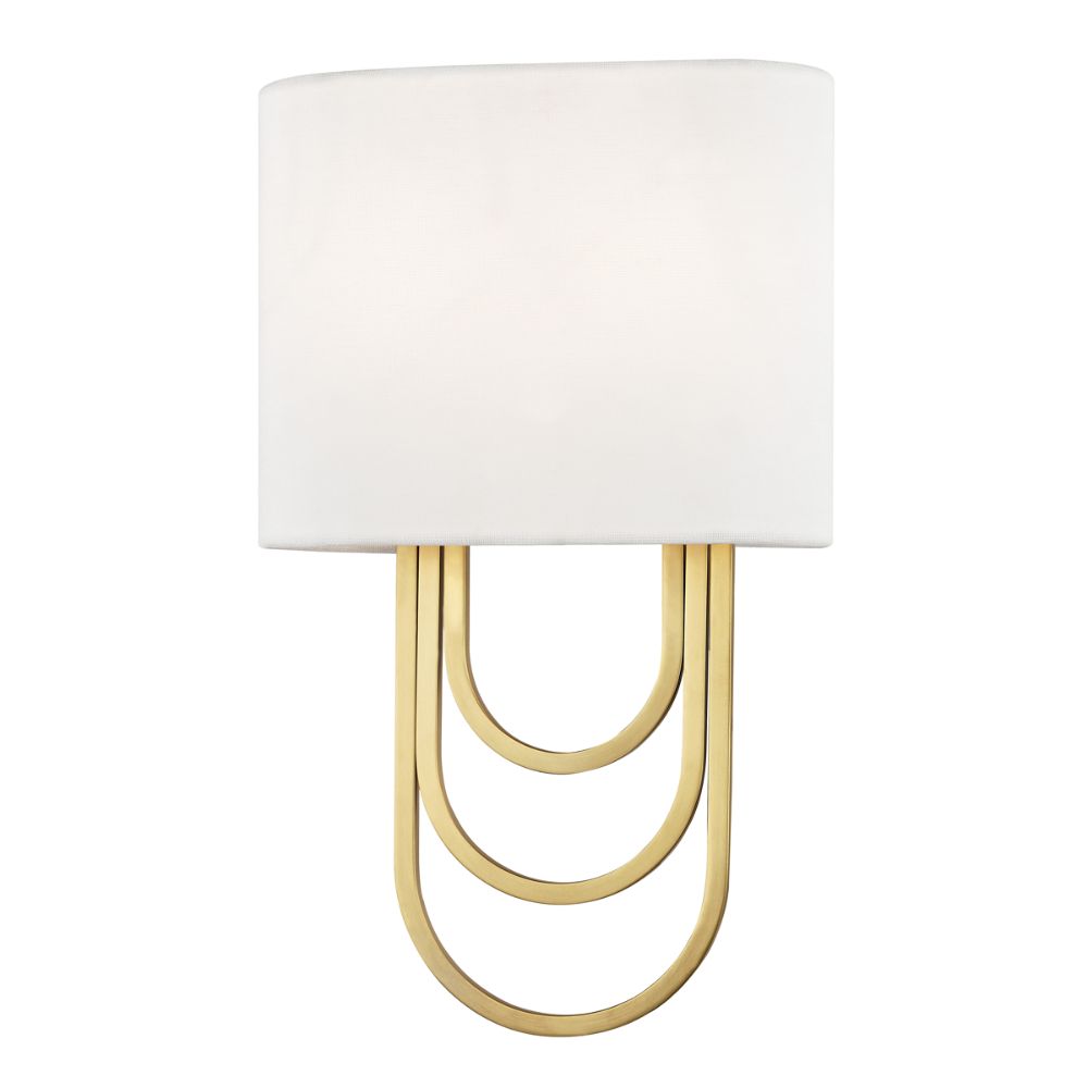 Mitzi by Hudson Valley H210102-AGB Farah 2 Light Wall Sconce in Aged Brass